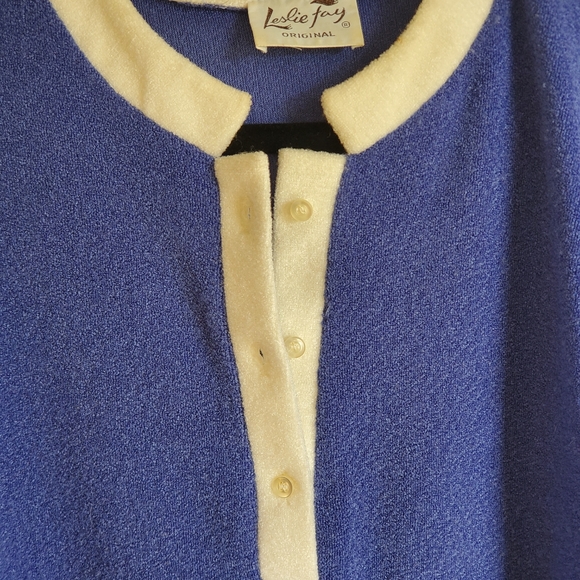 VTG LESLIE FAY ORIGINAL TERRY CLOTH DRESS PURPLE - Picture 8 of 8